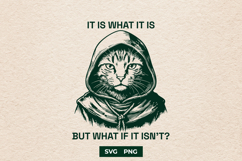Sarcastic Hooded Cat SVG - Funny Existential Quote PNG Product Image 1