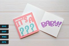 It's A......? BABY! - Gender Neutral Papercut Card Template Product Image 1