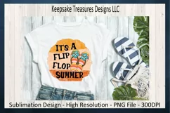 It's A Flip Flop Summer, Sublimation PNG, T-Shirt Design Product Image 2