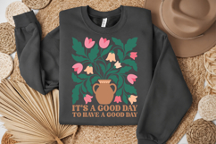 It's A Good Day Floral Vase PNG, Cute Flower Design Product Image 2