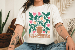 It's A Good Day Floral Vase PNG, Cute Flower Design Product Image 3