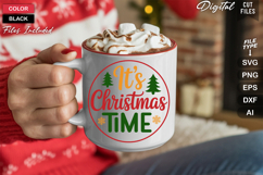 It&#039;s Christmas Time SVG | Christmas Round Sign SVG | Xmas Product Image 5