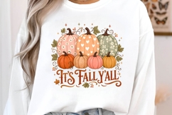 It's Fall Y'all Cute Pumpkins Autumn PNG Sublimation Design Product Image 2