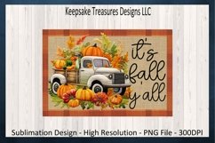 It&#039;s Fall Y&#039;all Faux Embroidery Vintage Truck PNG Product Image 1