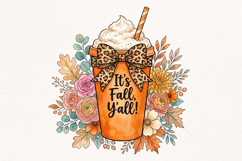 It's Fall Y'all Pumpkin Spice Coffee PNG Product Image 1