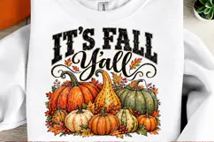 It's Fall Y'all Vintage Pumpkin Harvest Fall PNG Product Image 2