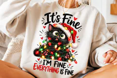 It's Fine I'm Fine Everything is Fine PNG, Christmas PNG Product Image 3