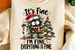 It's Fine I'm Fine Everything Is Fine PNG, Funny Christmas Product Image 2