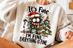 It's Fine I'm Fine Everything Is Fine PNG, Funny Christmas Product Image 5