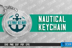 Nautical Keychain Design | Round Keychain Design | Summer Product Image 1