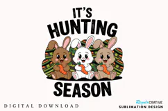 It's Hunting Season PNG, Camo Easter Coquette PNG Product Image 1