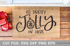 It's Pretty Jolly in Here, Hand Lettered Christmas Doormat Product Image 1