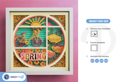 It's Spring Season 3D Shadow Box - Spring Bicycle 3D SVG Product Image 3