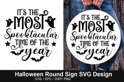 Halloween Round Sign SVG Bundle - Halloween Door Sign Product Image 7