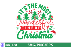 It’s the Most Wonderful Time of Christmas SVG Holiday Sign Product Image 2