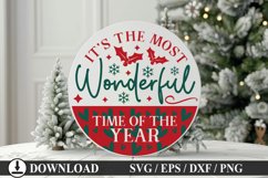 It&#039;s the most wonderful - Christmas Round Sign Design Product Image 1
