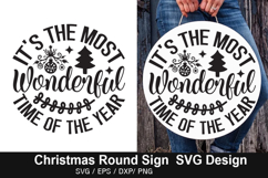 Christmas Round Sign SVG Bundle - Christmas Design Product Image 5