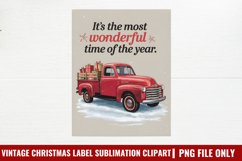 Vintage Christmas Label Sublimation PNG Product Image 1