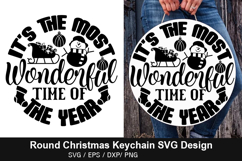 its the most wonderful SVG - Round Christmas Keychain Design Product Image 1