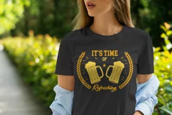 It's Time Of Refreshing I Quotes Beer T shirt Design SVG Product Image 1