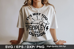Sarcastic Keychain SVG Design - It s Way Too Peopley Outside Product Image 3