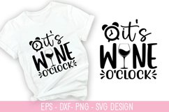 it's wine o'clock SVG - Wine Quotes Design Product Image 1