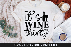 It's wine thirty SVG - Alcohol Design Product Image 1