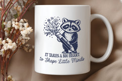 It Takes a Big Heart SVG - Teacher Raccoon Kindergarten PNG Product Image 3