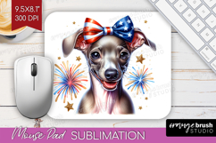 Italian Greyhound Dog Mouse Pad Sublimation Patriotic Dog Product Image 1