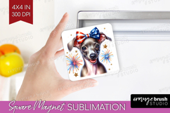Italian Greyhound Dog Magnet Sublimation Patriotic Dog PNG Product Image 1