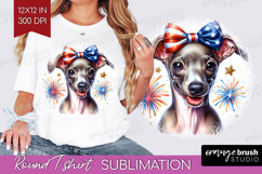 Italian Greyhound Dog Round Tshirt Background Patriotic Dog Product Image 1