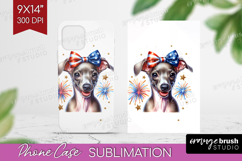 Italian Greyhound Dog Phone Case PNG Patriotic Dog Case PNG Product Image 1