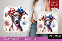 Italian Greyhound Dog Tote Bag Patriotic Dog Tote Bag PNG Product Image 1