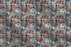Italian Riviera Seamless Pattern Coastal Travel JPG Design Product Image 5