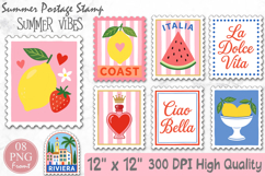 Italian Summer Postage Stamp Clipart Product Image 1