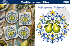 Mediterranean Pear Tile Sublimation | Italian Wall Decor Product Image 1