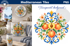 Italian Peach Tile Art | Mediterranean Sublimation Product Image 1
