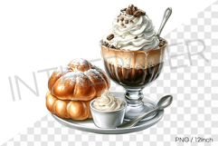 Coffee Granita with Brioche PNG Italy bingsu clipart dessert Product Image 1