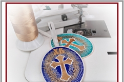 Easter ITH medallion pendant 4x4 machine embroidery design Product Image 2