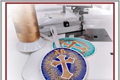 Easter ITH medallion pendant 4x4 machine embroidery design Product Image 3