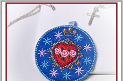 Christian ITH felt heart embroidery set cross flame thorns Product Image 6