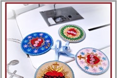 Felt ITH Christian heart cross thorns flame rays design Product Image 5