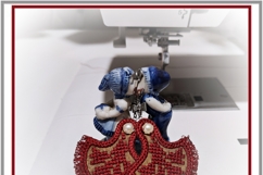 Machine embroidery earrings ITH french knot fringe design Product Image 5