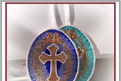 Easter ITH medallion pendant 4x4 machine embroidery design Product Image 6