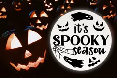 It’s Spooky Season svg door hanger| Halloween round sign svg Product Image 2