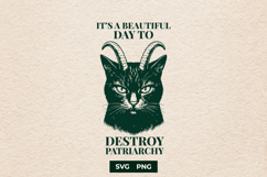 Destroy Patriarchy SVG Funny Feminist Cat Horns PNG Product Image 1
