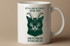 Destroy Patriarchy SVG Funny Feminist Cat Horns PNG Product Image 2