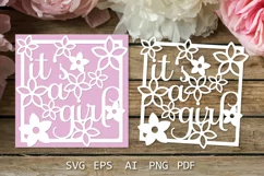Its a girl card paper cut card SVG New baby 
