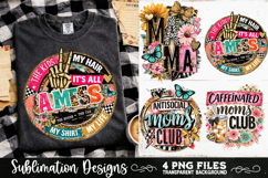 Trendy Mama PNG , Retro Collage Mama 4 Designs Sublimation Product Image 1
