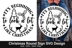 Christmas Round Signs SVG Deign - its beginning to look a Product Image 3